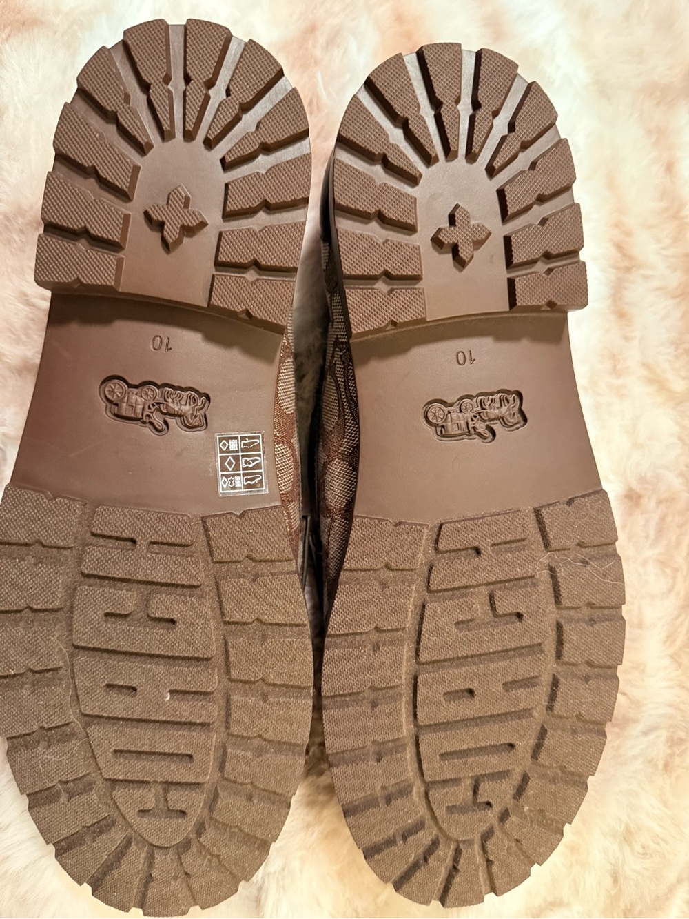 Coach Brown Signature Canvas Women's Penny Loafers with Gold Accent - Picture 9 of 10